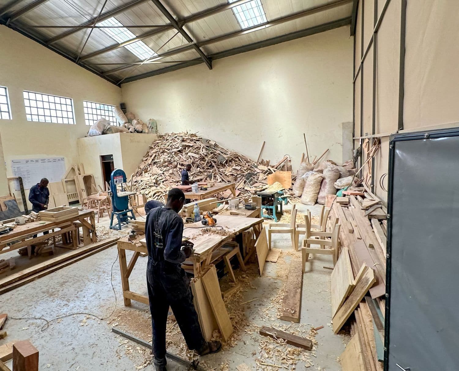 Workers working in the workshop of Furniture Zoo in Nairobi, Kenya